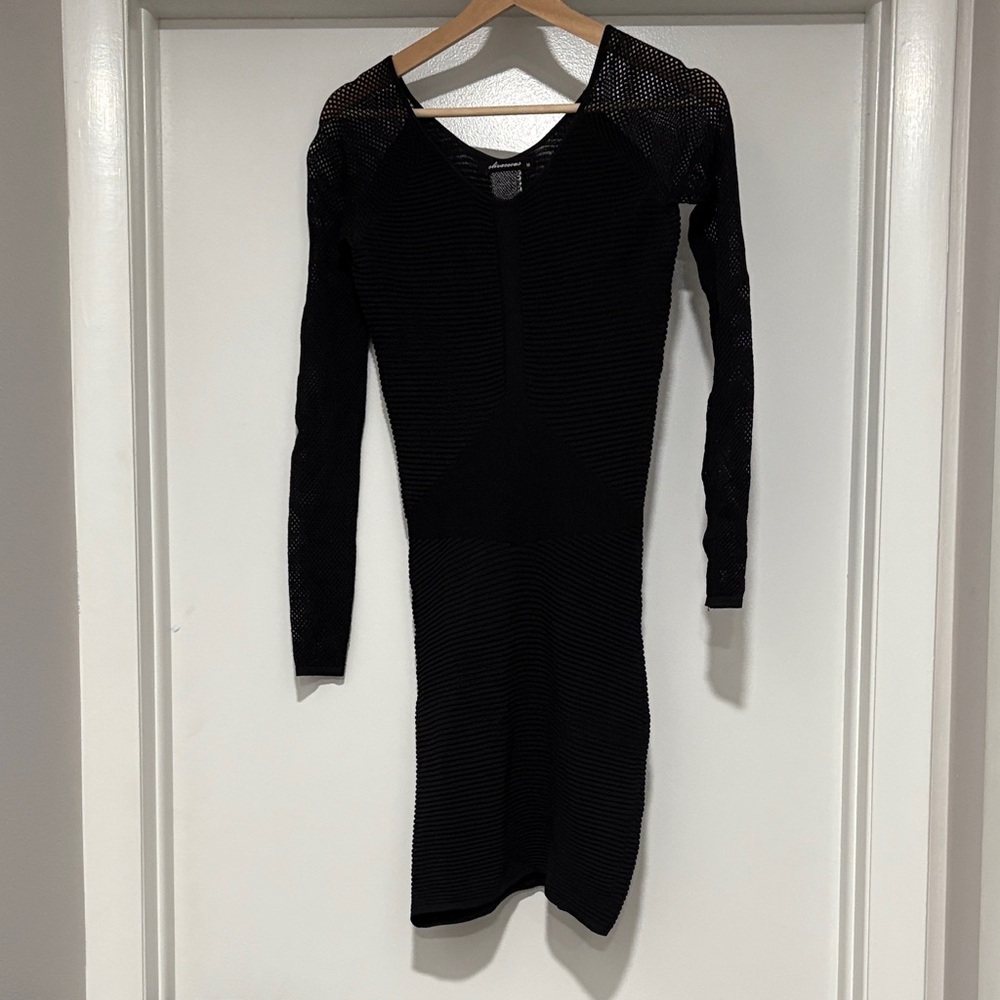 Black Long Sleeve Clubbing Dress